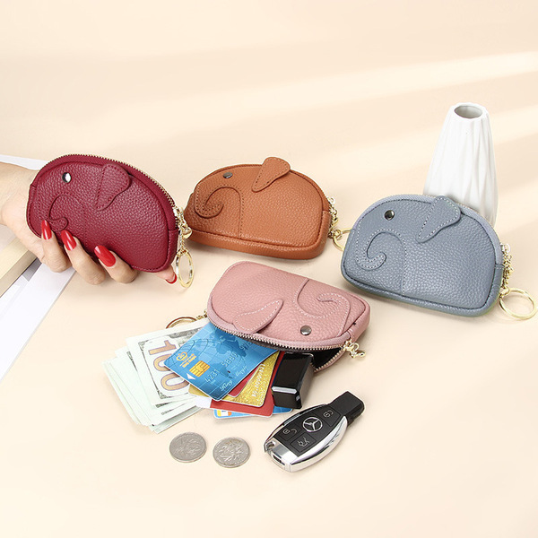 Cute Elephant Coin Bag Soft Leather
